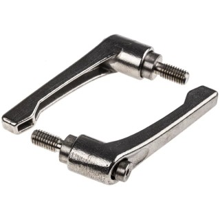 RS PRO Stainless Steel Clamping Lever M8 x 16 mm Thread, Silver Handle 144-3607