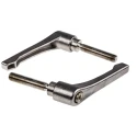 RS PRO Stainless Steel Clamping Lever, Male Thread M10 x 50 mm Insert Length, Length 78 mm, Silver 144-3616