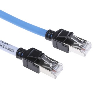 Omron Cat6a Shielded Screened Low Smoke Zero Halogen Ethernet Cable 8 Core Blue 15 m XS6W-6LSZH8SS1500CM-B