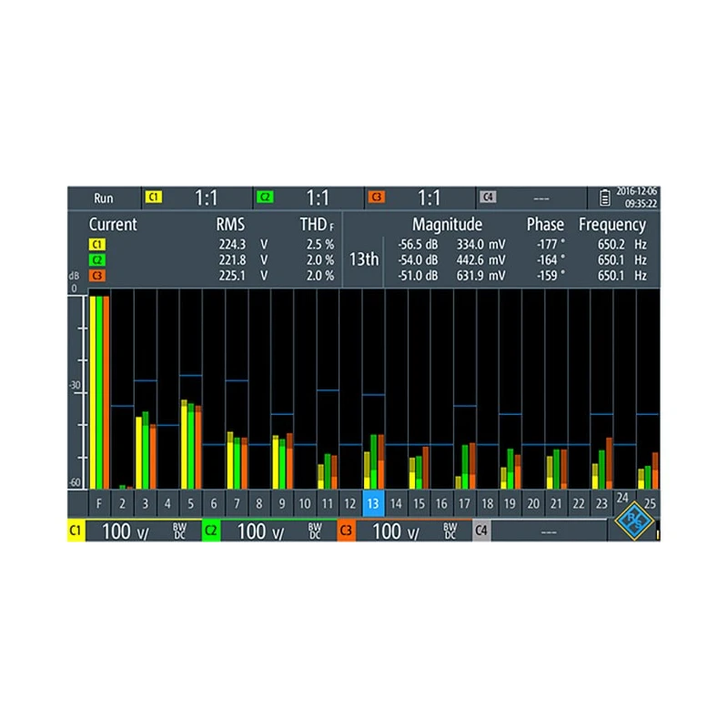 Rohde & Schwarz Harmonics Analysis Oscilloscope Software for Use with RTH Handheld Digital Oscilloscope RTH-K34