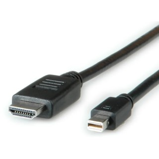 Roline Polyvinyl Chloride Male Mini DisplayPort to Male HDMI DisplayPort Cable 3m 11.04.5792-10