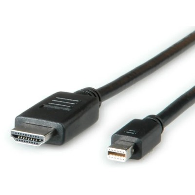 Roline Polyvinyl Chloride Male Mini DisplayPort to Male HDMI DisplayPort Cable 3m 11.04.5792-10