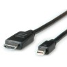 Roline Polyvinyl Chloride Male Mini DisplayPort to Male HDMI DisplayPort Cable 3m 11.04.5792-10