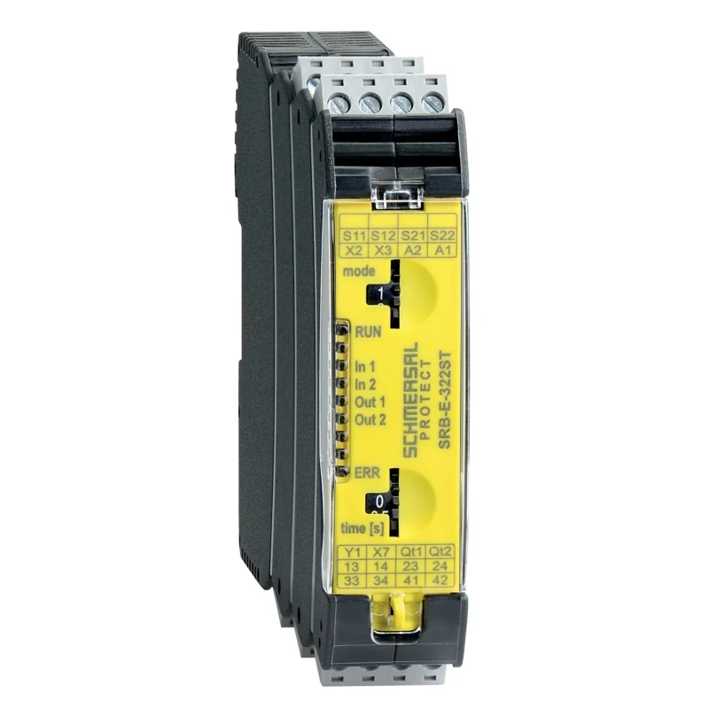 Schmersal 24V DC Safety Relay, 3 Safety Contacts, 1 Auxiliary Contact, DIN Rail Mount SRB-E-322ST