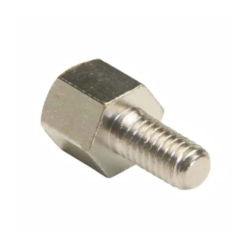 HARWIN M3 x 0.5 Threaded Standoff, 5 mm Hex Body, 6 mm Stud, Brass, Nickel Finish R30-3000502