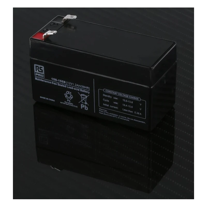 RS PRO Sealed Lead Acid Battery 12 V, 1.2 Ah, AGM Construction, Flame Resistant, 52 mm x 97 mm 150-1558