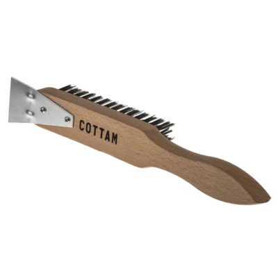 Cottam 37 mm Steel Wire Brush for Rust Removal and General Cleaning with Wood Handle 207-6548