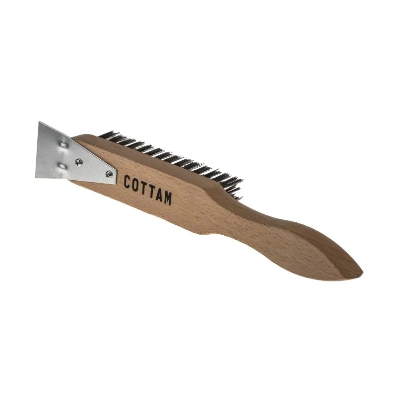 Cottam 37 mm Steel Wire Brush for Rust Removal and General Cleaning with Wood Handle 207-6548