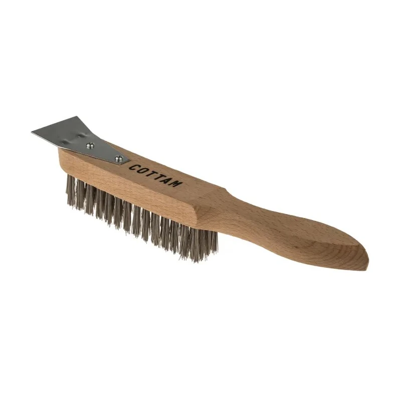 Cottam 37 mm Steel Wire Brush for Rust Removal and General Cleaning with Wood Handle 207-6548