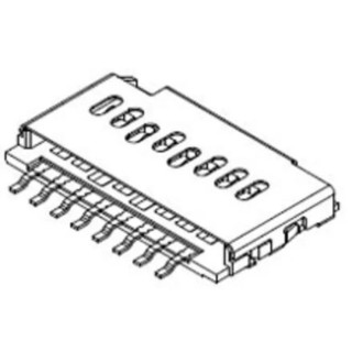 Molex 8 Way Horizontal Push Pull MicroSD Micro SD Card Connector, Push-in 1051620001