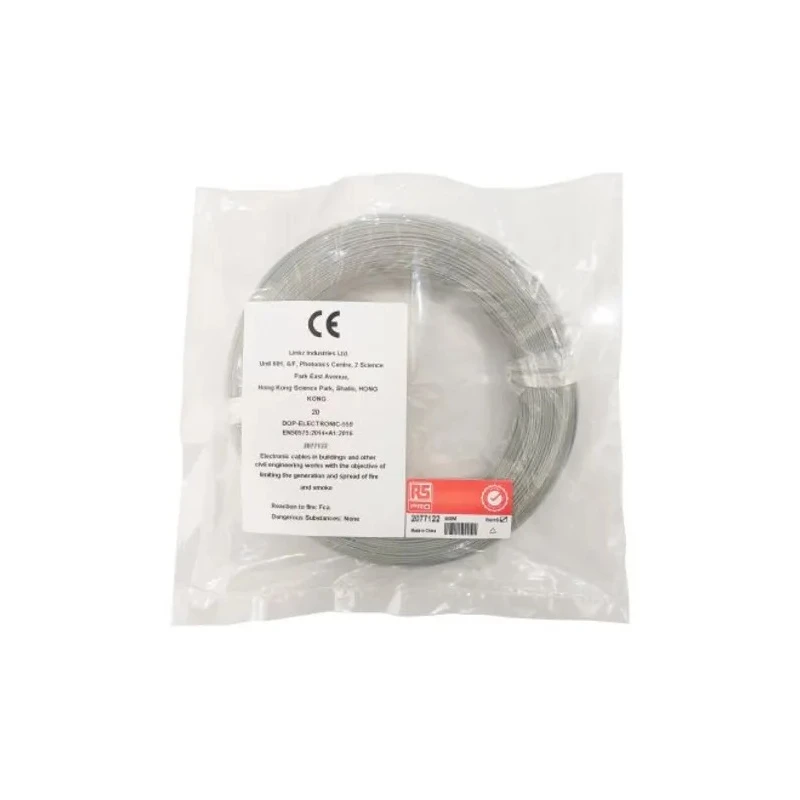 RS PRO Grey Hook Up Wire 30 AWG 1x0.25 mm Silver Plated Copper 300 V 50m ETFE Insulation 207-7151