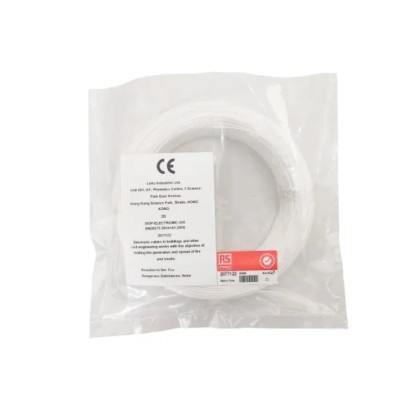RS PRO White Hook Up Wire, 30 AWG, 1/0.25 mm, Silver Plated Copper, 100 m Length, Ethylene Tetrafluoroethylene 207-7158