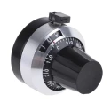 Arcol Ohmite 22 mm Knob Diameter Black Collet Knob Dial for 6.35 mm Shaft Circular ACD22 6.35-10