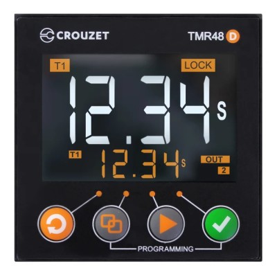 Crouzet Syr-Line Series Panel Mount Timer Relay 2-Contact, 24 V dc, 24 V ac, 240 V ac, 0.001 to 9.999 s Time Range MDA2R10MV2