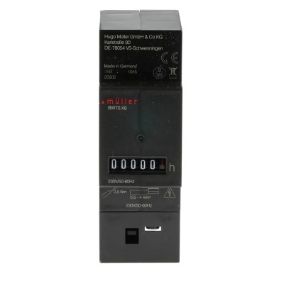 Muller 5 Digit DIN Rail Mounted Hour Counter Meter 230V AC BW70