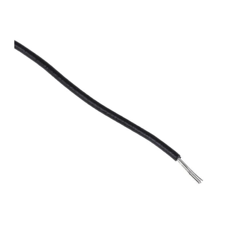 Alpha Wire Hook Up Wire PVC Series Black, 24 AWG, 7/0.20 mm Core Strands, 30 m Length, Tinned Copper Conductor 3250 BK005