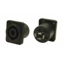 RS PRO Straight Panel Loudspeaker Connector 4 Way Female Black 20A Push-in 208-0629