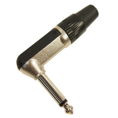 RS PRO Jack Connector 6.35 mm Cable Male 2 Mono Right Angle Jack Plug 208-0623