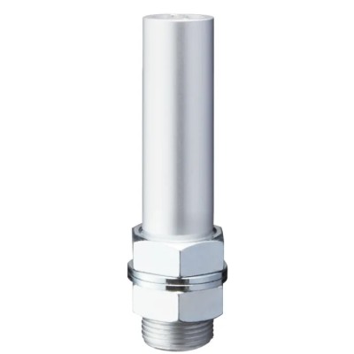 Patlite Silver Aluminium Threaded Mounting Pole M22 x 1.5, 100mm Height for SF, NE-A, SL, SK, LR, NE-IL Series POLE22-0100AT