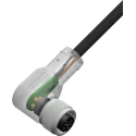 RS PRO Female 4 Way Right Angle to Unterminated Sensor Actuator Cable 25 m, PVC Jacket, Black, IP67, 30V 208-0537