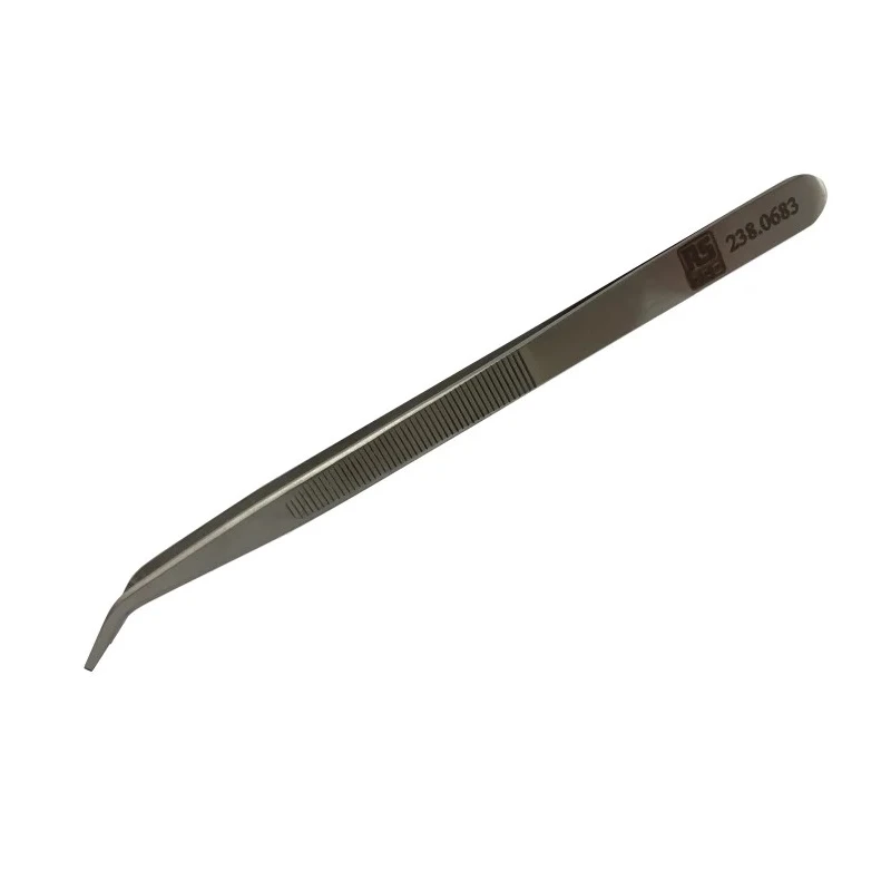 RS PRO Low Carbon Austenitic Steel Curved Tweezer 160mm 238-0683