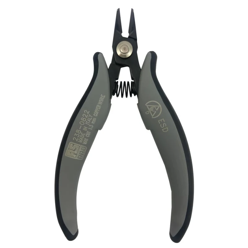RS PRO ESD Safe Flush Side Cutter Carbon Steel Jaw 138mm Length 1.3mm Capacity 238-0822