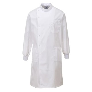 Portwest White Men's Reusable Lab Coat Size M with 3 Pockets 171-6839