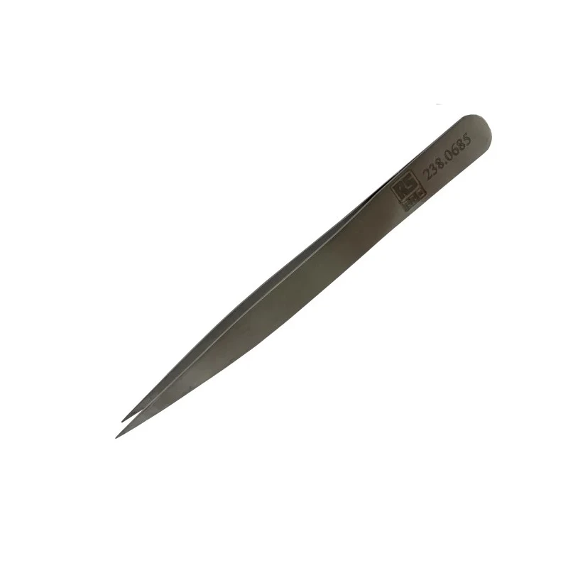 RS PRO Low Carbon Austenitic Steel Flat Serrated Tweezer 120mm 238-0685