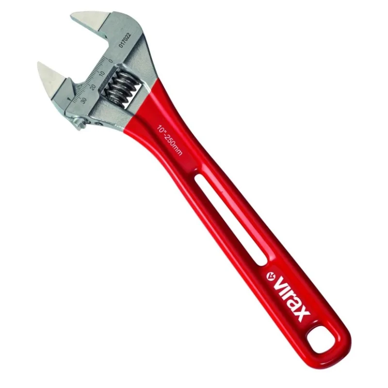 Virax Adjustable Spanner 36 mm Jaw Capacity 259 mm Overall Length Anti-Slip Handle Nickel Chrome Plated 017022