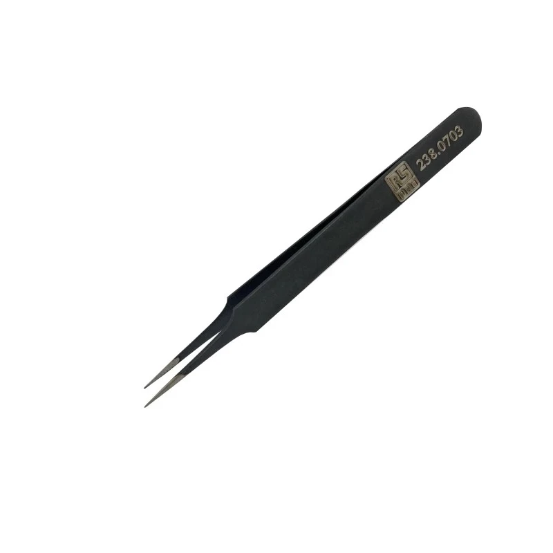 RS PRO 110mm Low Carbon Austenitic Steel Fine ESD Safe Tweezer 238-0703