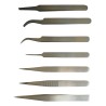 RS PRO Tweezers Set Low Carbon Austenitic Steel Curved Fine Rounded Flat 130mm 7 Pieces 238-0742