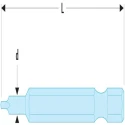 Facom Square Drive Screwdriver Bit 6.35 mm Drive Size, 76.2 mm Size, 50 mm Overall Length ECAR.603