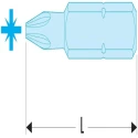 Facom Screwdriver Bit Pozidriv Drive, 7.94 mm Tip, 32 mm Overall Length ED.202