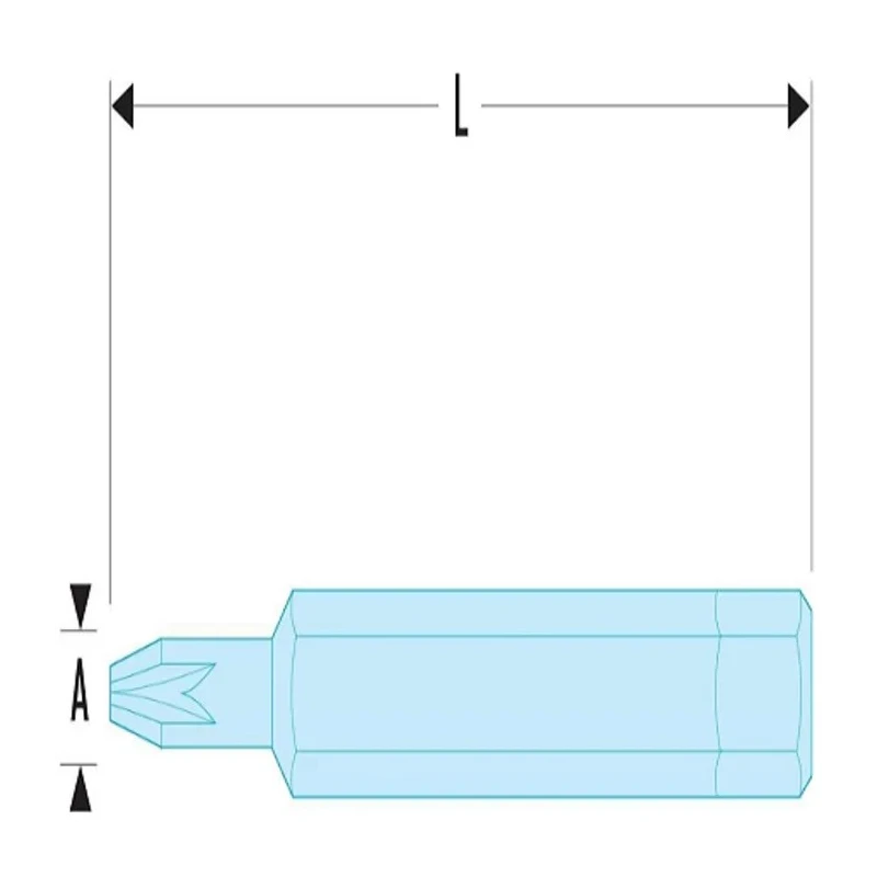 Facom Screwdriver Bit, 6.35 mm Drive Size, PZ2 Pozidriv Tip, 50 mm Overall Length ED.112