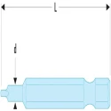 Facom Square Screwdriver Bit 1/4-6.35 mm Drive Size, 25.4 mm Head Size, 6 Point Socket Drive, 50 mm Overall Length ECAR.601