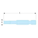 Facom Hex Screwdriver Bit 6 mm Size, 6.35 mm Drive Size, Hex Drive, 50 mm Length EH.606
