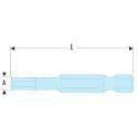 Facom Hex Screwdriver Bit, 6.35 mm Drive Size, 8 mm Tip Size, 50 mm Overall Length EH.608