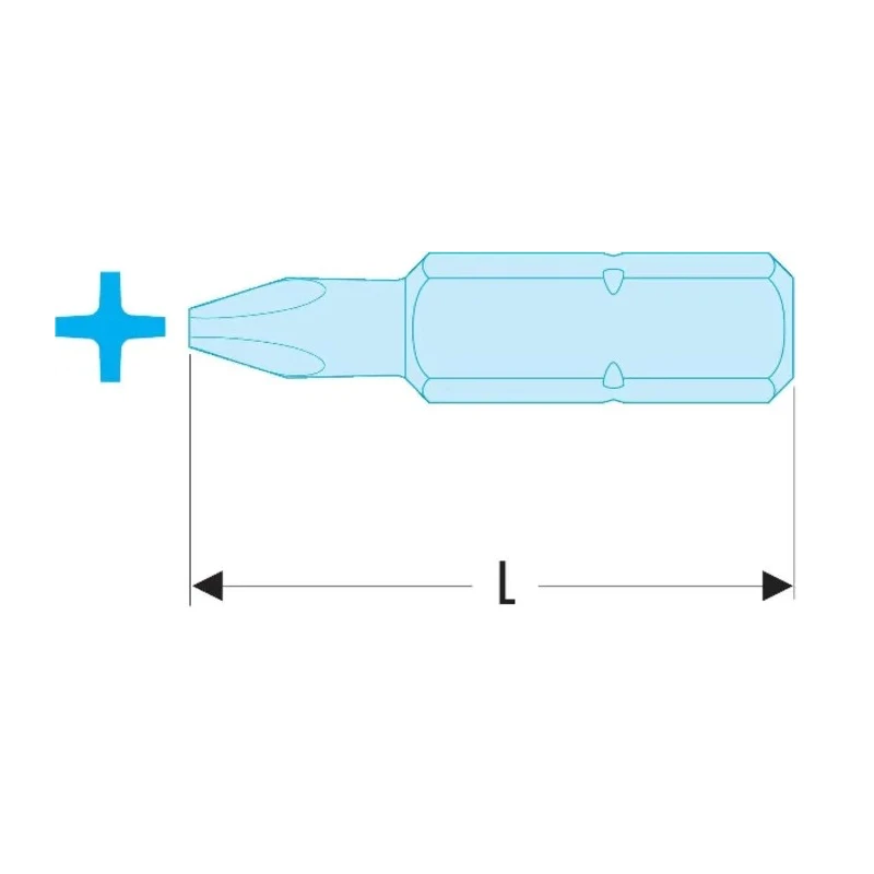 Facom Screwdriver Bit PH1 Size, 5/16 in Drive, 32 mm Overall Length EP.201
