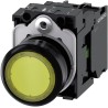 Siemens SIRIUS ACT 3SU11 Series Illuminated Push Button Complete Unit, Panel Mount, Yellow, 22 mm Cutout 3SU1102-0AB30-1BA0