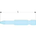Facom Screwdriver Bit 7.94 mm Tip Impact Drive 41 mm Overall ES.212