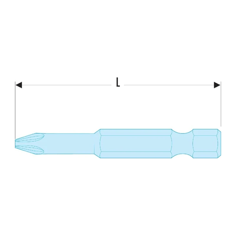 Facom Screwdriver Bit, 7.94 mm Tip, Impact Drive, 41 mm Overall Length ES.210
