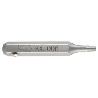 Facom Screwdriver Bit, 4 mm Hex Drive Size, T7 Tip, 28 mm Overall Length, 1-Piece EX.007