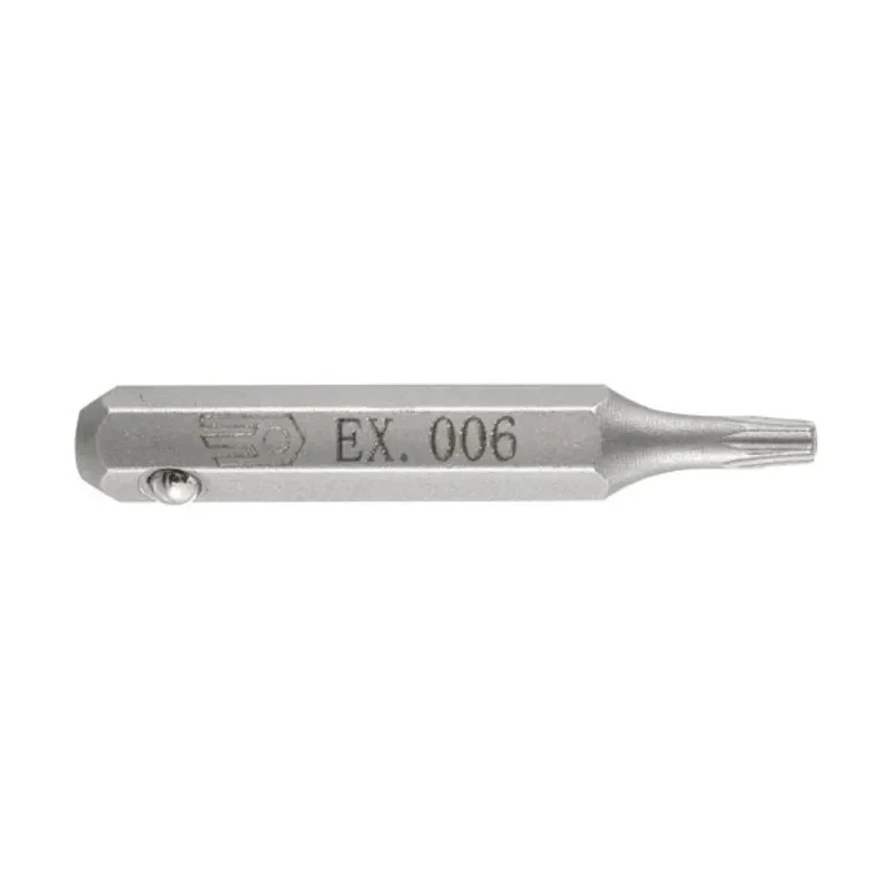 Facom Screwdriver Bit, 4 mm Hex Drive Size, T7 Tip, 28 mm Overall Length, 1-Piece EX.007