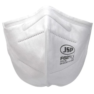 JSP F600 Series FFP2 Disposable Face Mask Flat Fold 40 Per Pack White Protective Respirator 