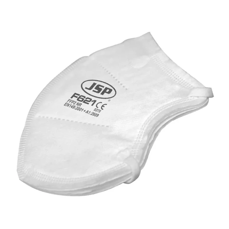 JSP F600 Series FFP2 Disposable Face Mask Flat Fold 40 Per Pack White Protective Respirator 