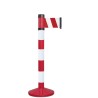 RS PRO White Red Safety Retractable Barrier Metal Polyester Tape 4m 174-5910