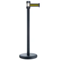 RS PRO Black Strap Post Retractable Barrier Yellow Black Tape Polyester Polypropylene 2 m 174-5972