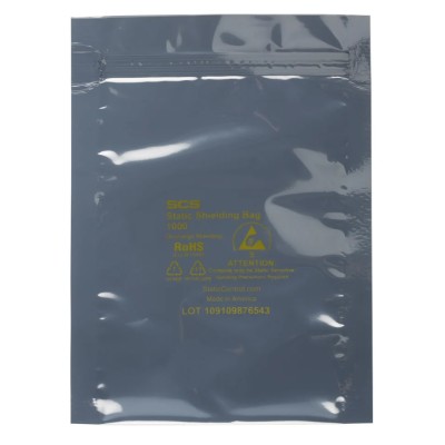 SCS Anti-Static Bag 102mm Width x 152mm Length, Static Shielding, Dissipative Material, 0.07mm Thickness 30046