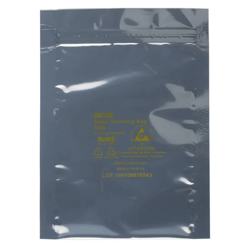 SCS Anti-Static Bag 102mm Width x 152mm Length, Static Shielding, Dissipative Material, 0.07mm Thickness 30046