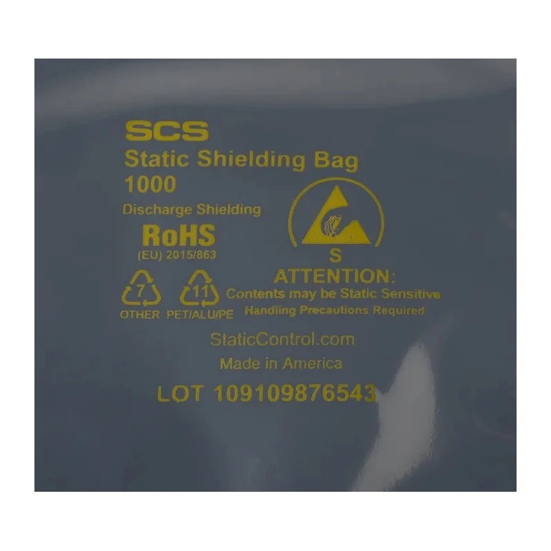 SCS Anti-Static Bag 102mm Width x 152mm Length, Static Shielding, Dissipative Material, 0.07mm Thickness 30046
